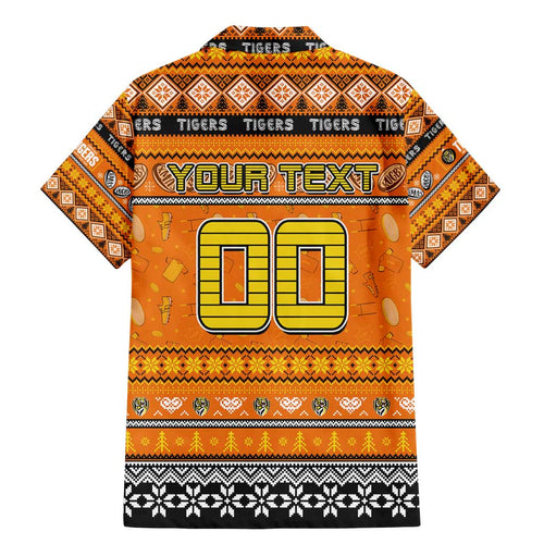 Personalized Tigers Rugby Xmas Family Matching Mermaid Dress and Hawaiian Shirt Australia AFL Mascot