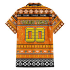 Personalized Tigers Rugby Xmas Family Matching Off The Shoulder Long Sleeve Dress and Hawaiian Shirt Australia AFL Mascot
