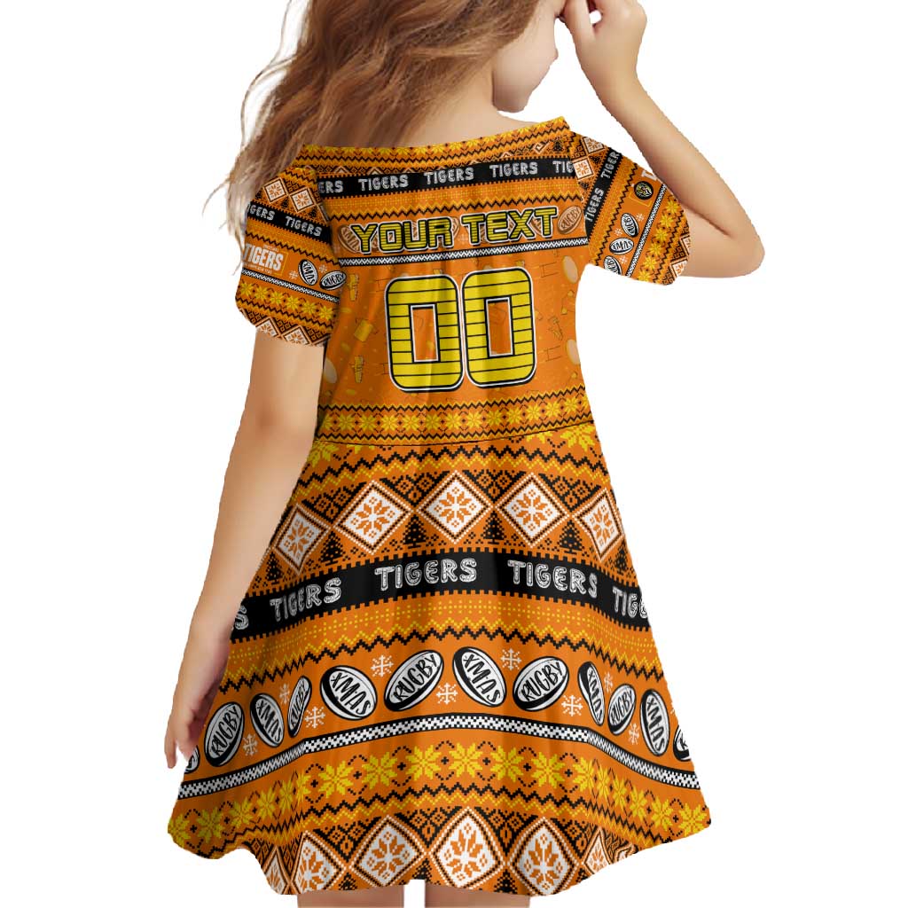 Personalized Tigers Rugby Xmas Family Matching Off Shoulder Maxi Dress and Hawaiian Shirt Australia AFL Mascot