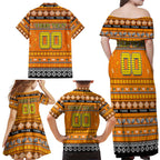 Personalized Tigers Rugby Xmas Family Matching Off Shoulder Maxi Dress and Hawaiian Shirt Australia AFL Mascot