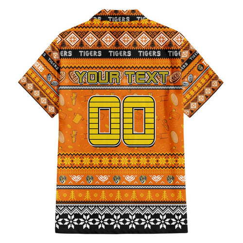 Personalized Tigers Rugby Xmas Family Matching Puletasi and Hawaiian Shirt Australia AFL Mascot