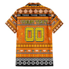 Personalized Tigers Rugby Xmas Family Matching Short Sleeve Bodycon Dress and Hawaiian Shirt Australia AFL Mascot