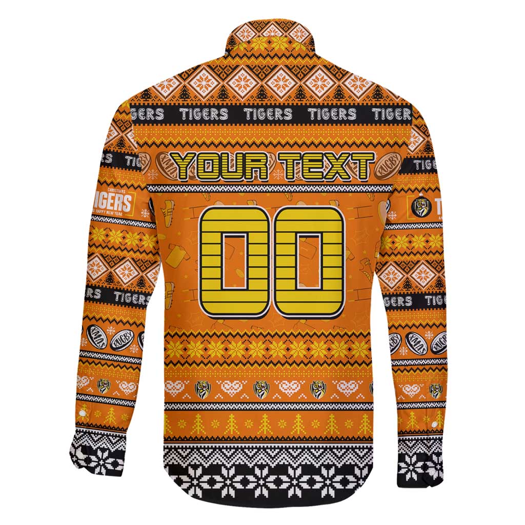 Personalized Tigers Rugby Xmas Family Matching Summer Maxi Dress and Hawaiian Shirt Australia AFL Mascot