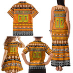 Personalized Tigers Rugby Xmas Family Matching Tank Maxi Dress and Hawaiian Shirt Australia AFL Mascot