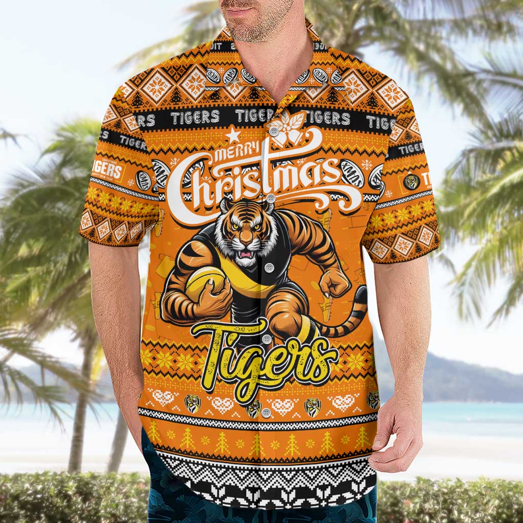 Personalized Tigers Rugby Xmas Hawaiian Shirt Australia AFL Mascot