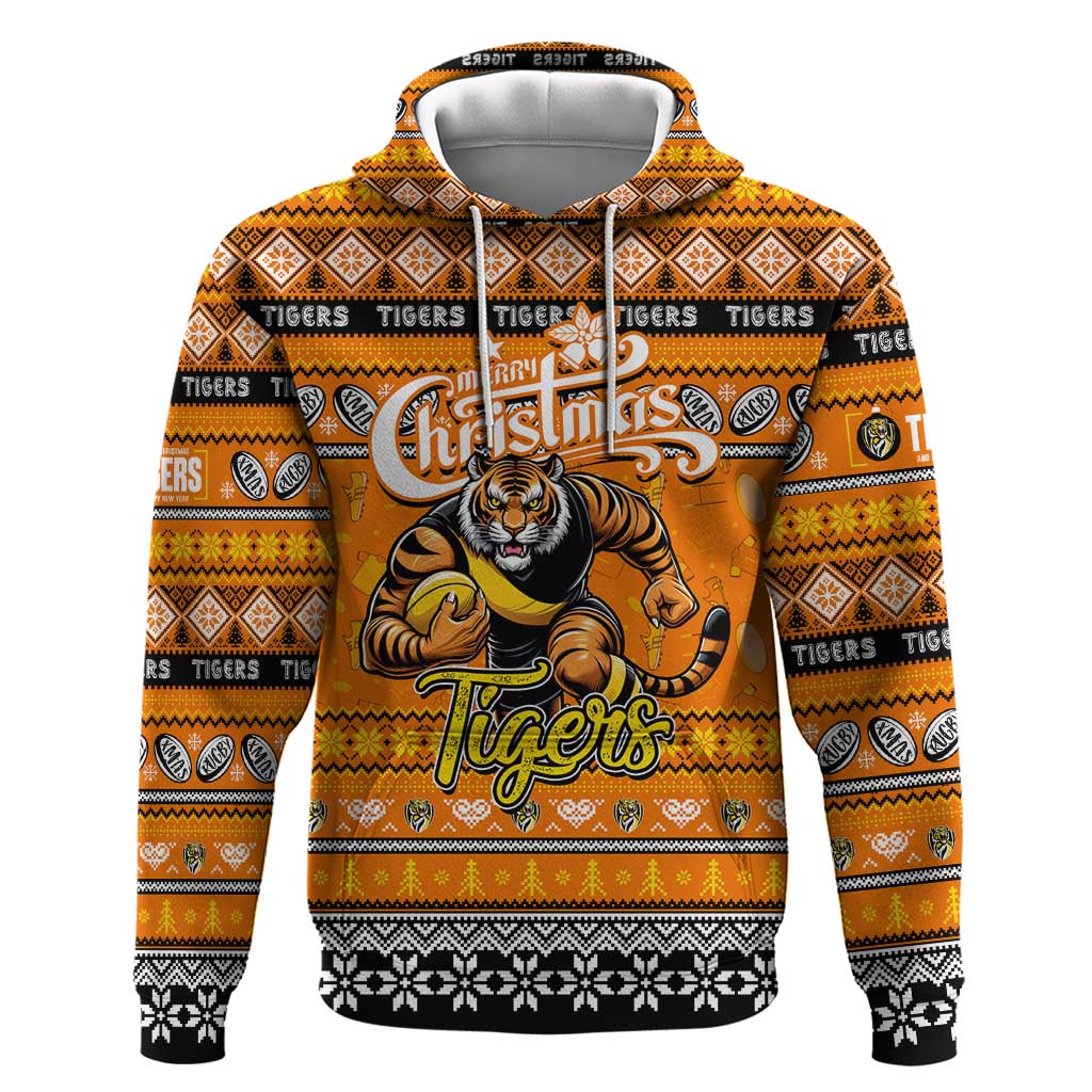 Personalized Tigers Rugby Xmas Hoodie Australia AFL Mascot