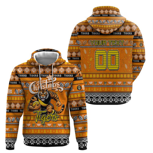 Personalized Tigers Rugby Xmas Hoodie Australia AFL Mascot
