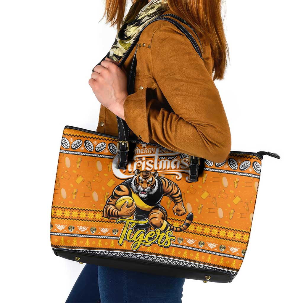Tigers Football Xmas Leather Tote Bag Australia AFL Mascot