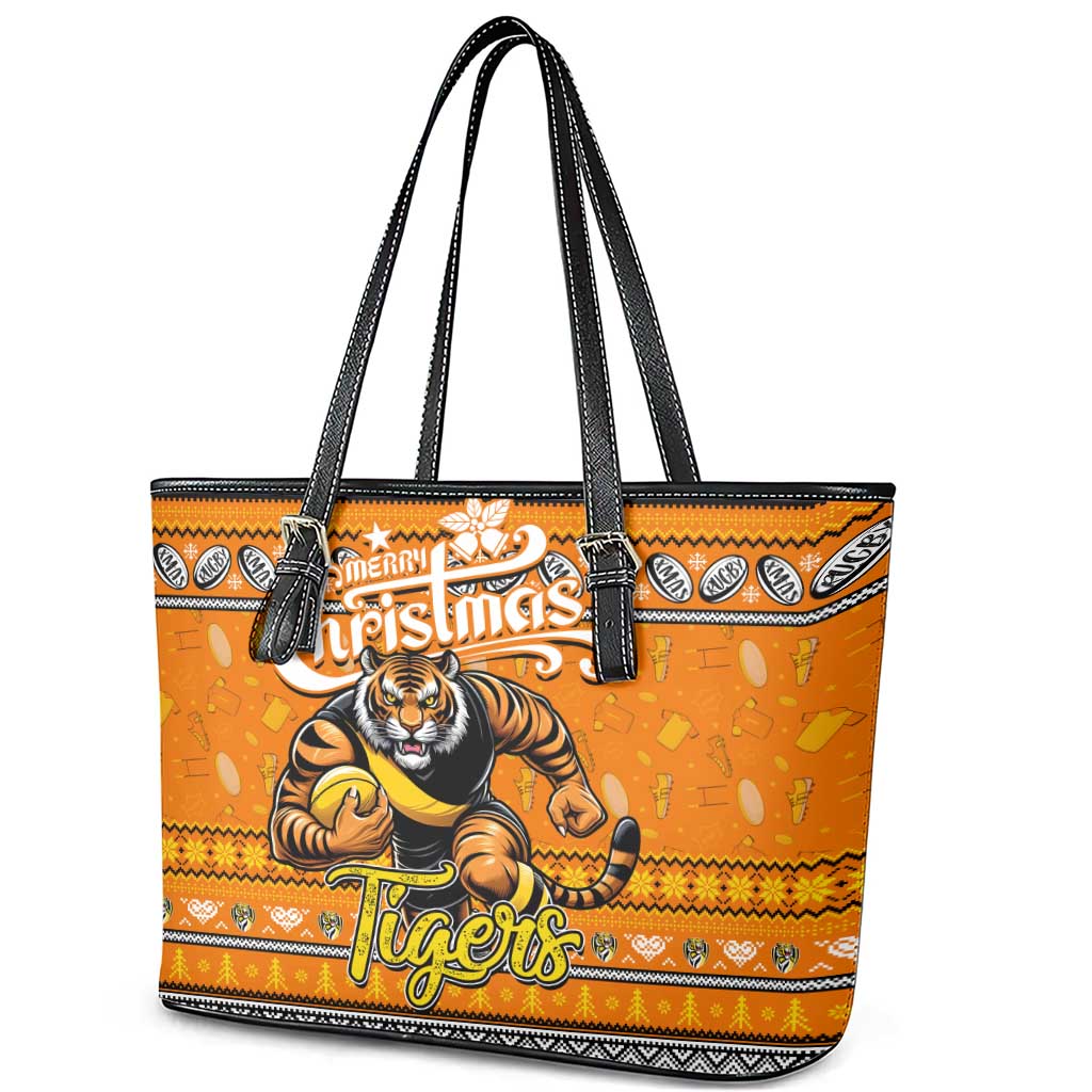 Tigers Football Xmas Leather Tote Bag Australia AFL Mascot