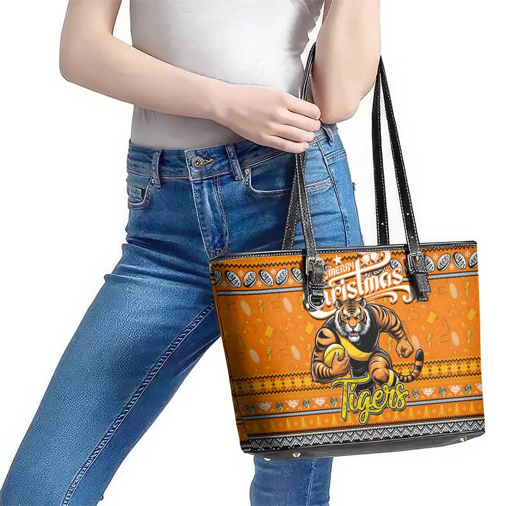 Tigers Football Xmas Leather Tote Bag Australia AFL Mascot