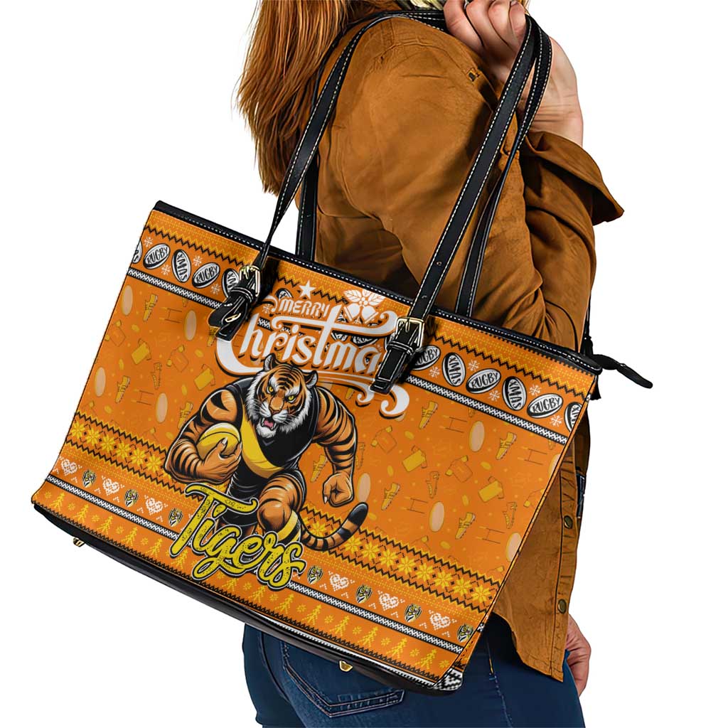 Tigers Football Xmas Leather Tote Bag Australia AFL Mascot