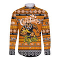 Personalized Tigers Rugby Xmas Long Sleeve Button Shirt Australia AFL Mascot