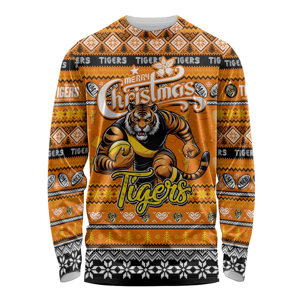 Personalized Tigers Rugby Xmas Long Sleeve Shirt Australia AFL Mascot