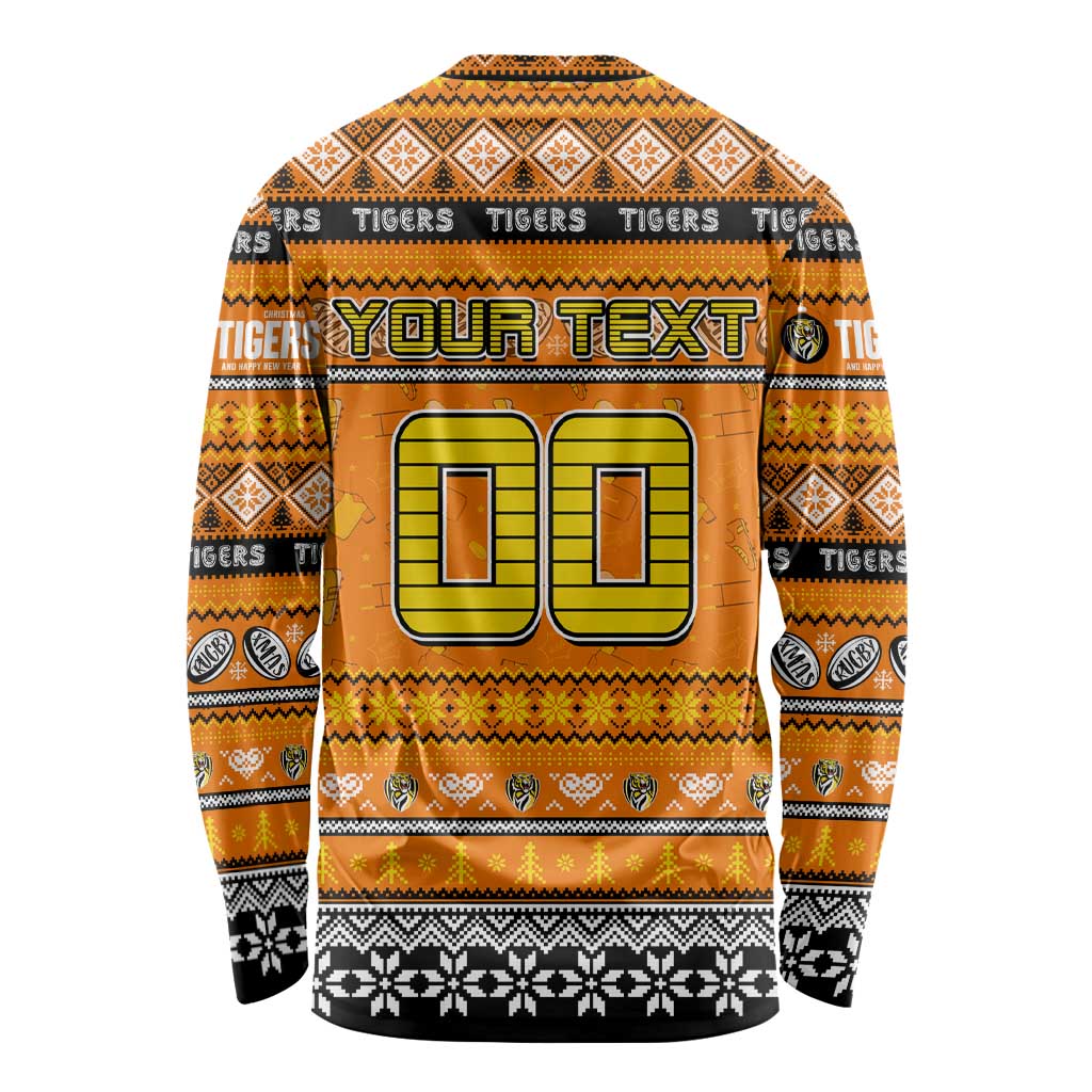 Personalized Tigers Rugby Xmas Long Sleeve Shirt Australia AFL Mascot