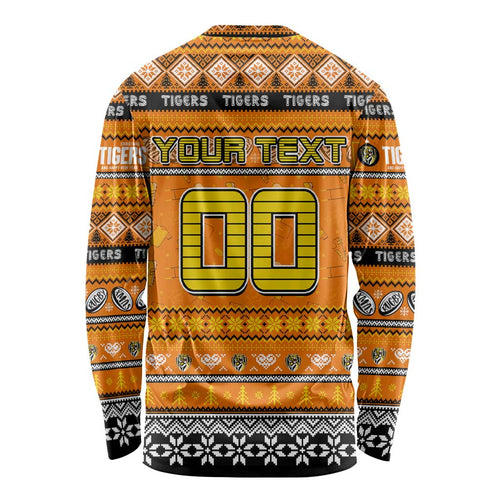 Personalized Tigers Rugby Xmas Long Sleeve Shirt Australia AFL Mascot