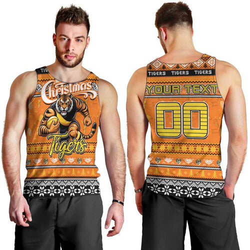 Personalized Tigers Rugby Xmas Men Tank Top Australia AFL Mascot