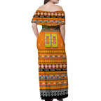 Personalized Tigers Rugby Xmas Off Shoulder Maxi Dress Australia AFL Mascot