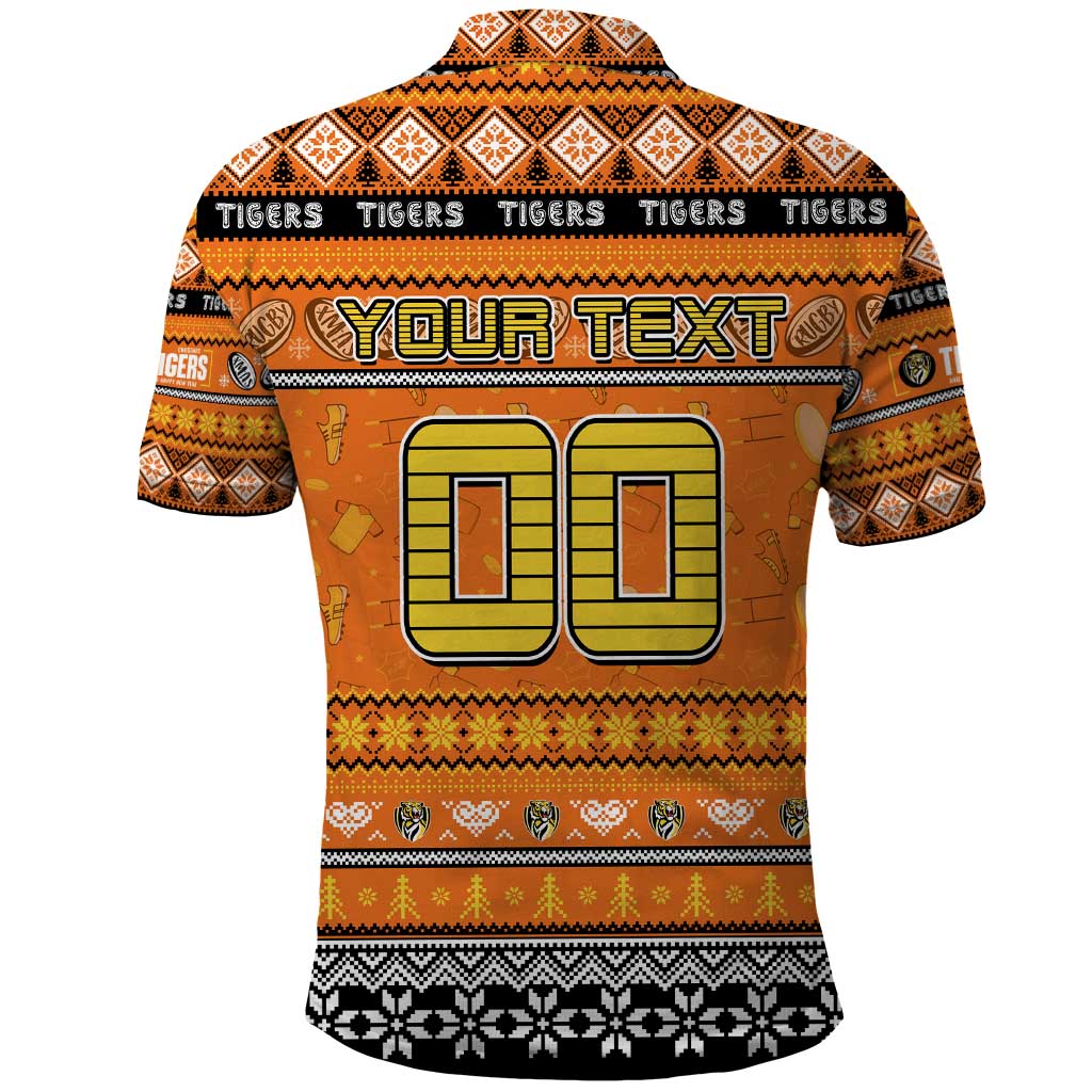 Personalized Tigers Rugby Xmas Polo Shirt Australia AFL Mascot