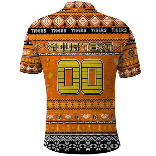 Personalized Tigers Rugby Xmas Polo Shirt Australia AFL Mascot
