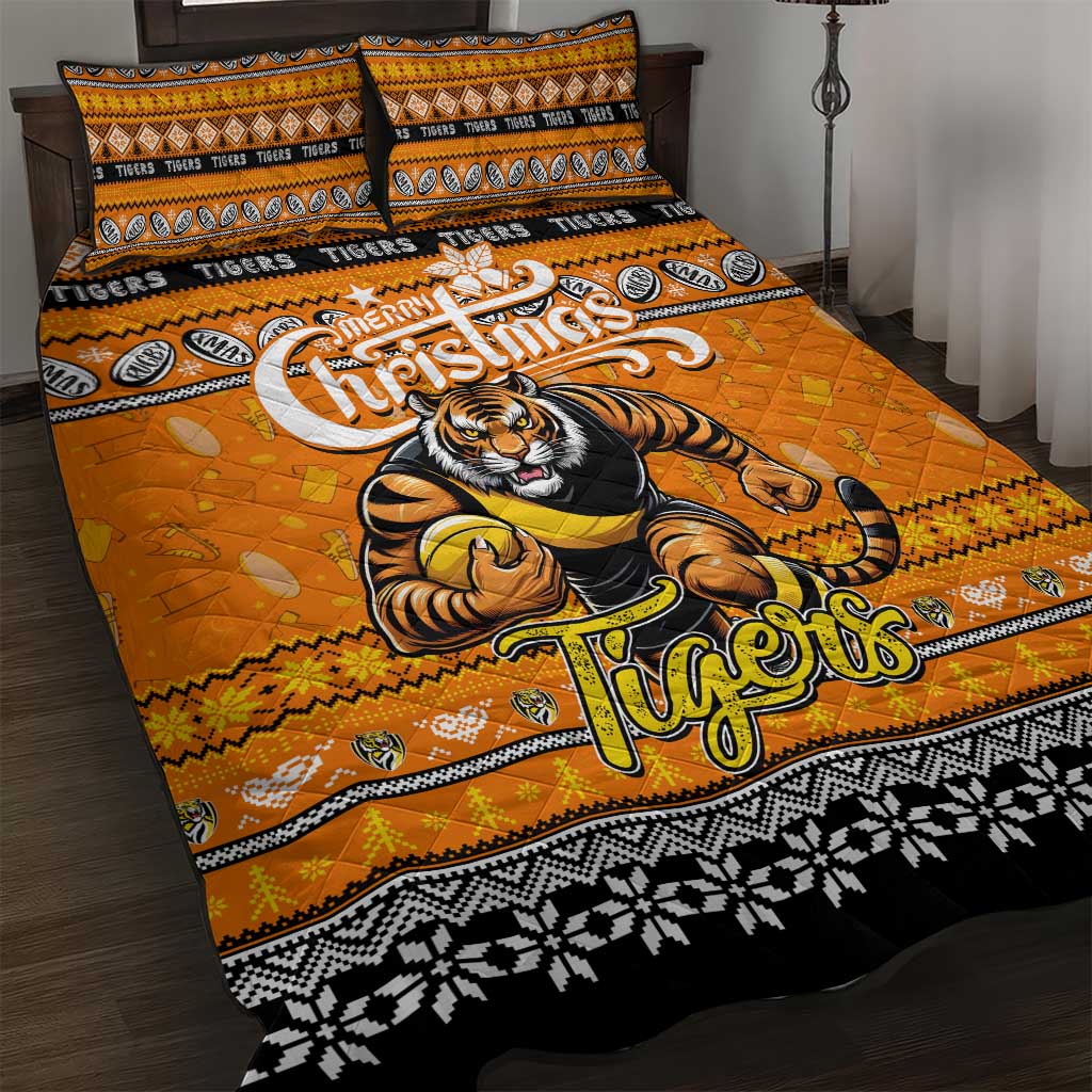 Tigers Football Xmas Quilt Bed Set Australia AFL Mascot
