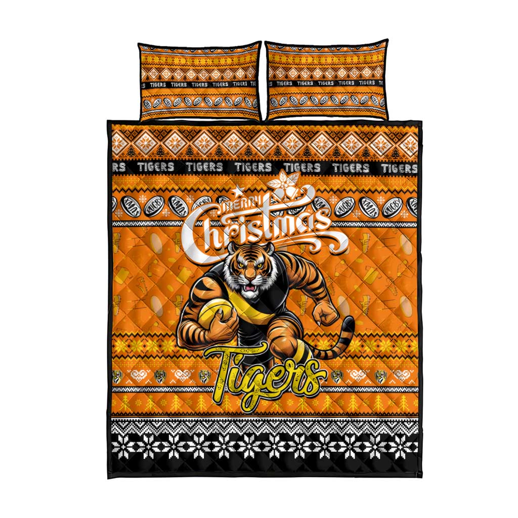 Tigers Football Xmas Quilt Bed Set Australia AFL Mascot