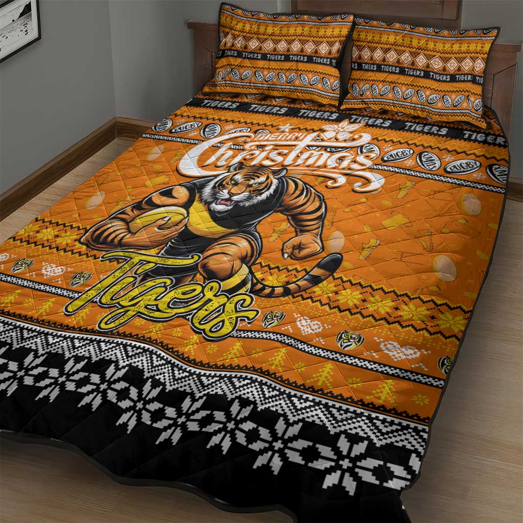 Tigers Football Xmas Quilt Bed Set Australia AFL Mascot