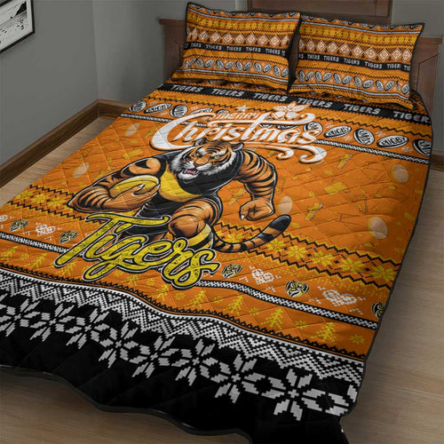Tigers Football Xmas Quilt Bed Set Australia AFL Mascot