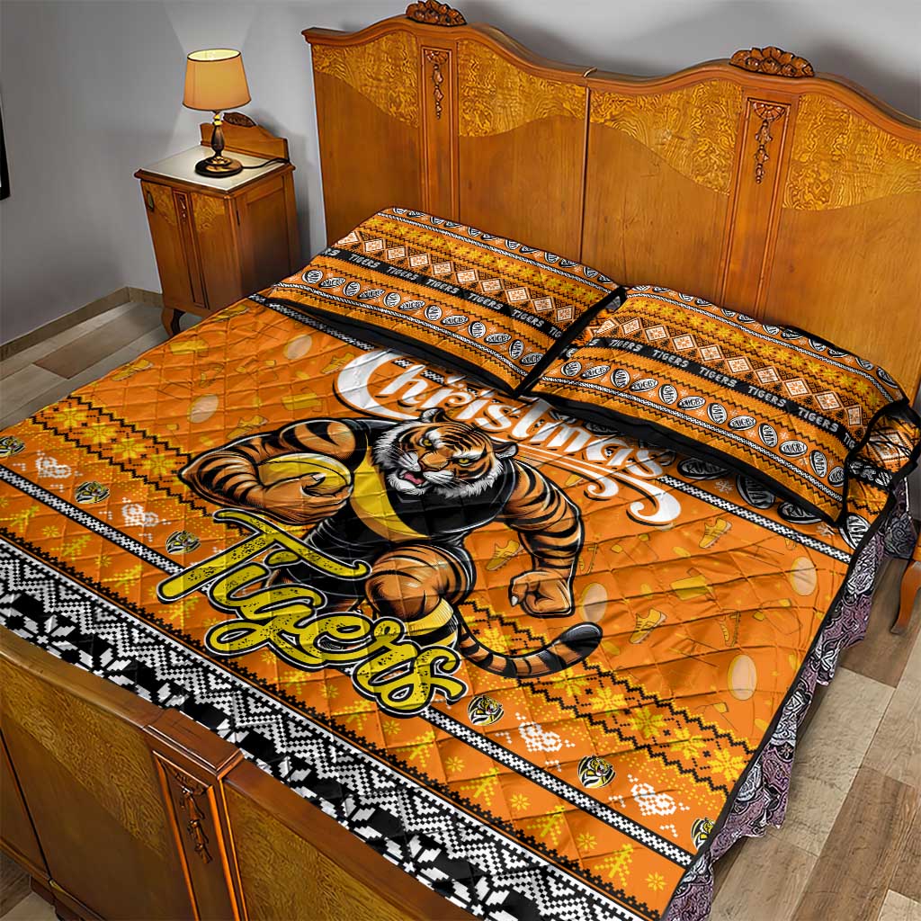 Tigers Football Xmas Quilt Bed Set Australia AFL Mascot