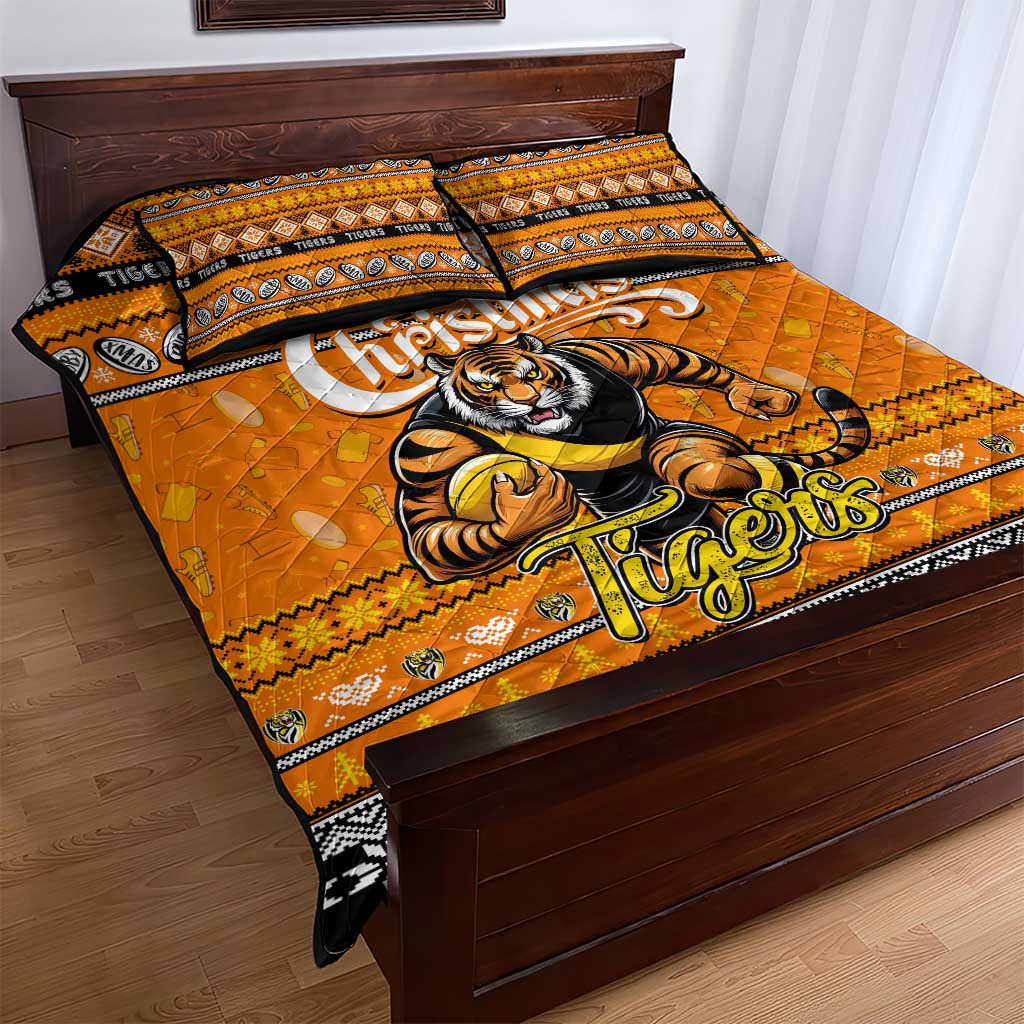 Tigers Football Xmas Quilt Bed Set Australia AFL Mascot
