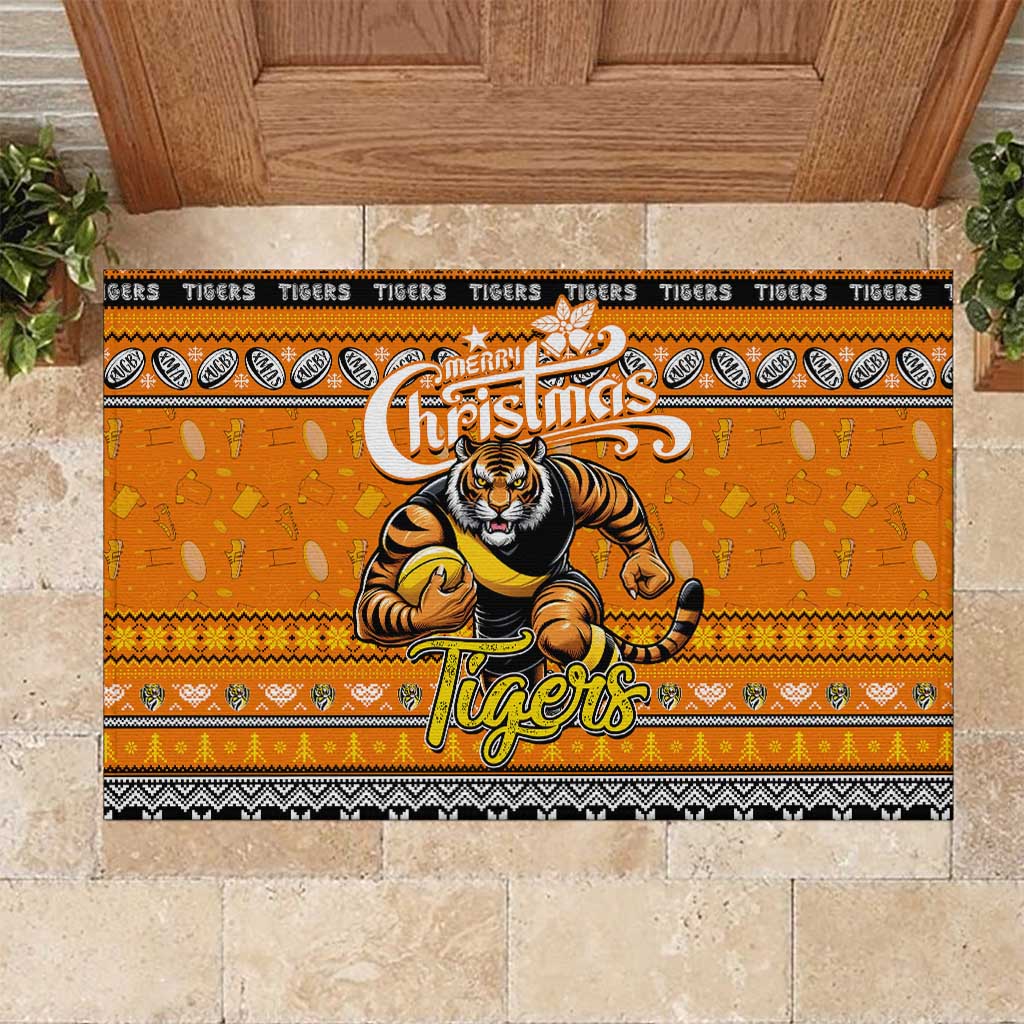 Tigers Football Xmas Rubber Doormat Australia AFL Mascot