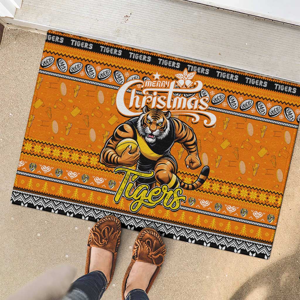 Tigers Football Xmas Rubber Doormat Australia AFL Mascot