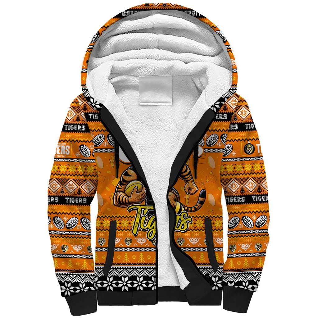 Personalized Tigers Rugby Xmas Sherpa Hoodie Australia AFL Mascot