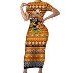 Personalized Tigers Rugby Xmas Short Sleeve Bodycon Dress Australia AFL Mascot
