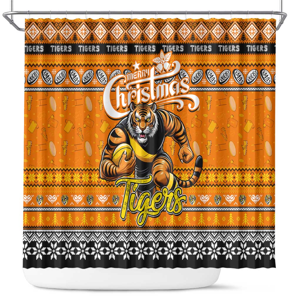 Tigers Football Xmas Shower Curtain Australia AFL Mascot