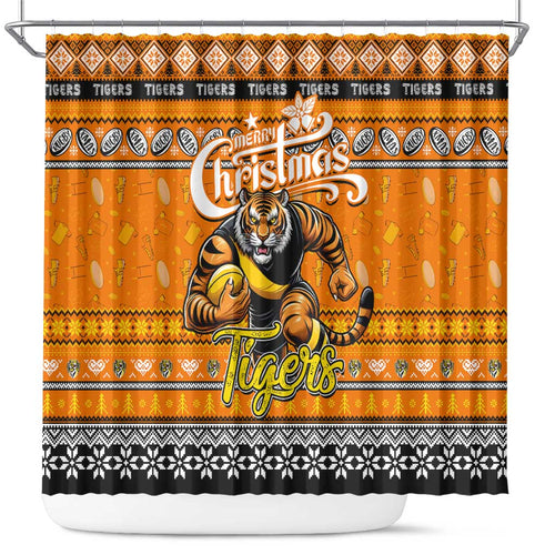 Tigers Football Xmas Shower Curtain Australia AFL Mascot
