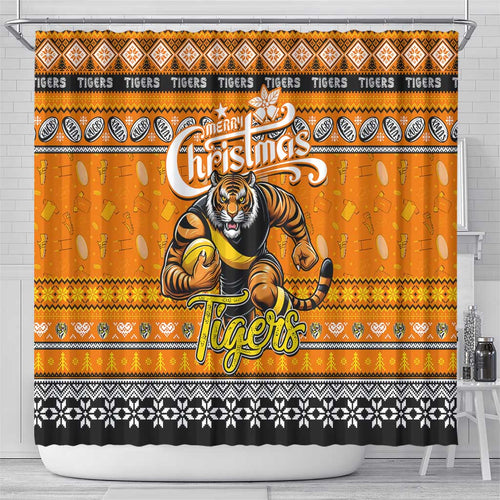 Tigers Football Xmas Shower Curtain Australia AFL Mascot