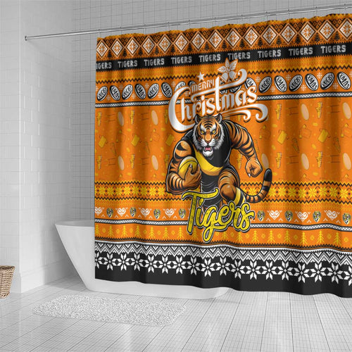 Tigers Football Xmas Shower Curtain Australia AFL Mascot