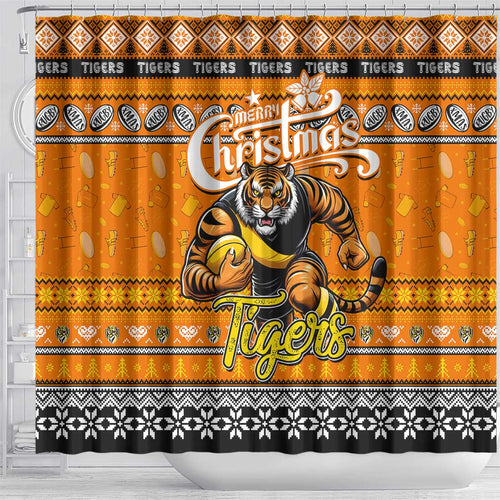 Tigers Football Xmas Shower Curtain Australia AFL Mascot