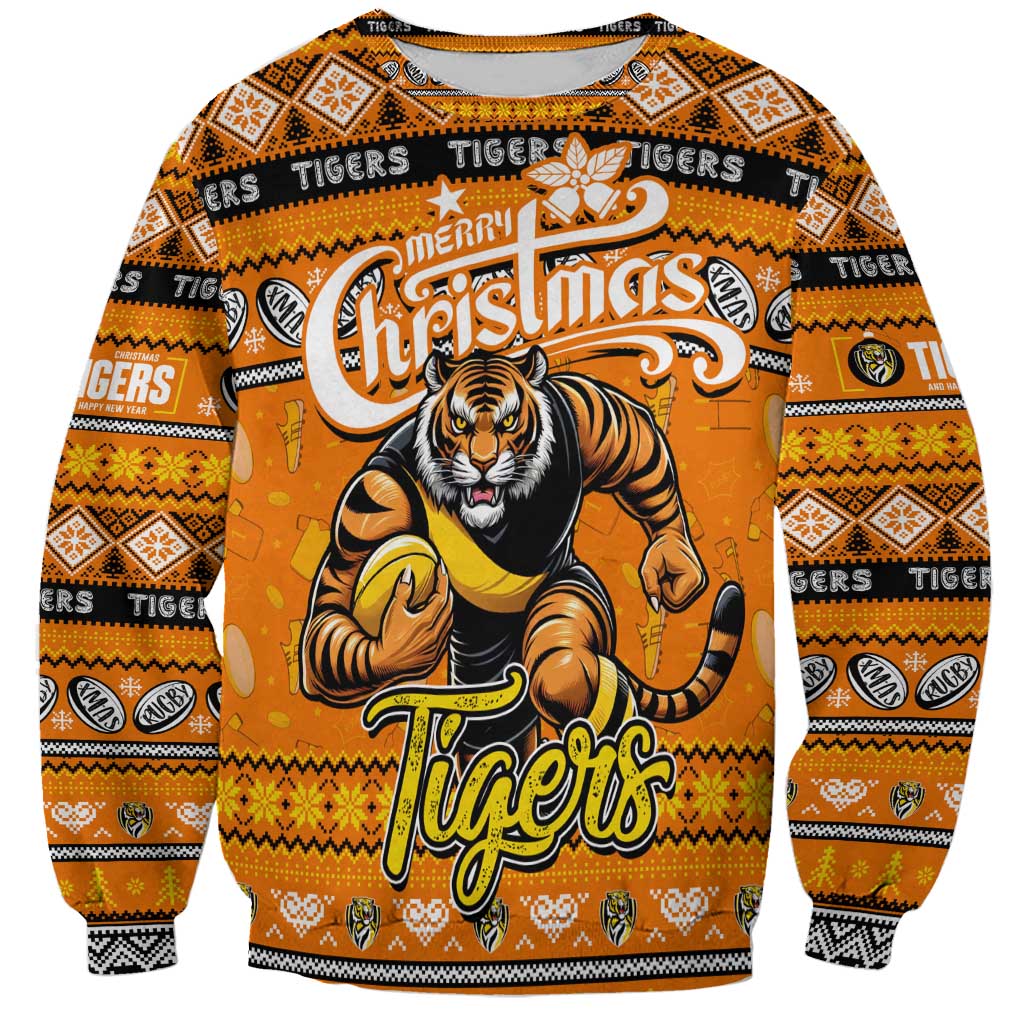 Personalized Tigers Rugby Xmas Sweatshirt Australia AFL Mascot
