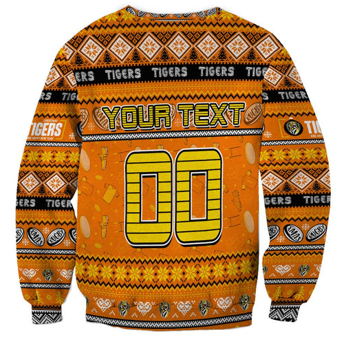 Personalized Tigers Rugby Xmas Sweatshirt Australia AFL Mascot