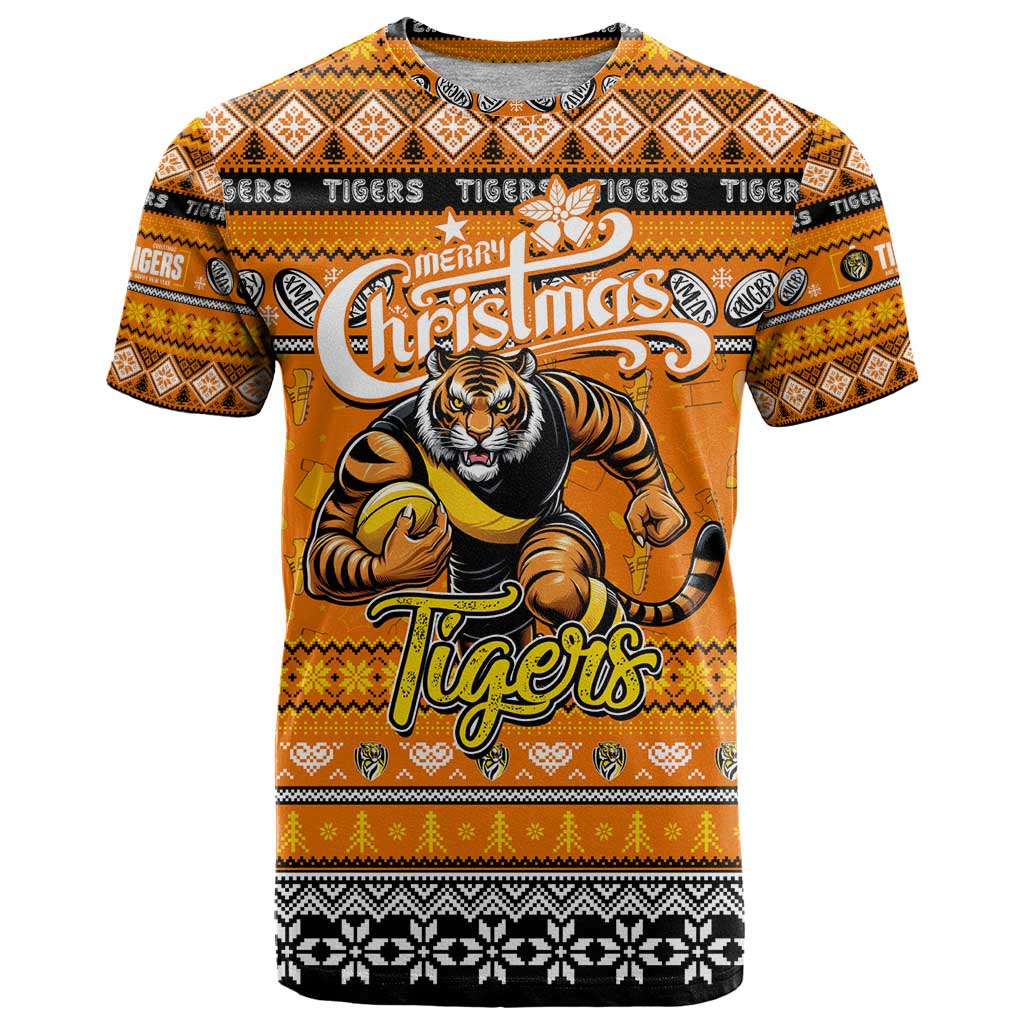 Personalized Tigers Rugby Xmas T Shirt Australia AFL Mascot