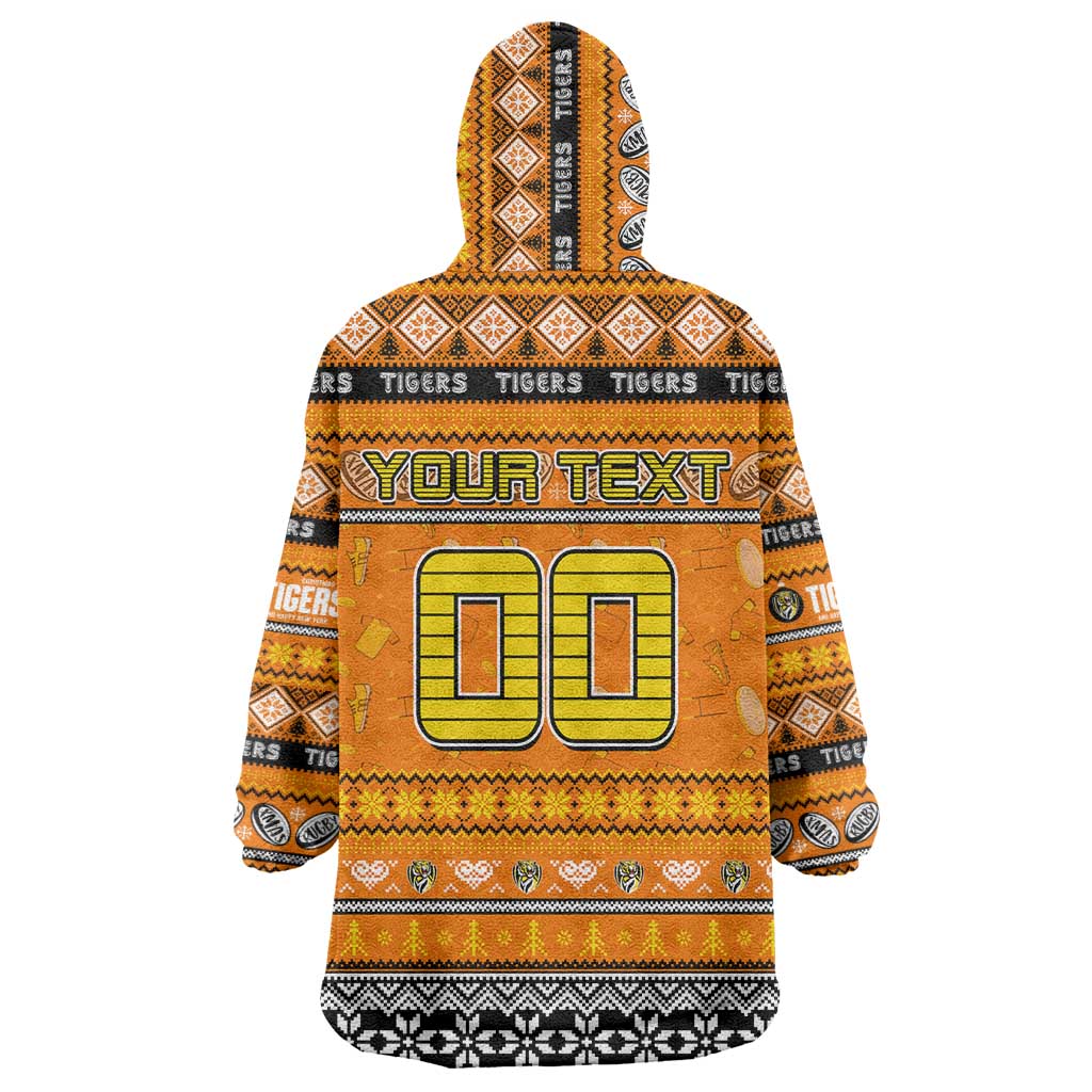 Personalized Tigers Rugby Xmas Wearable Blanket Hoodie Australia AFL Mascot
