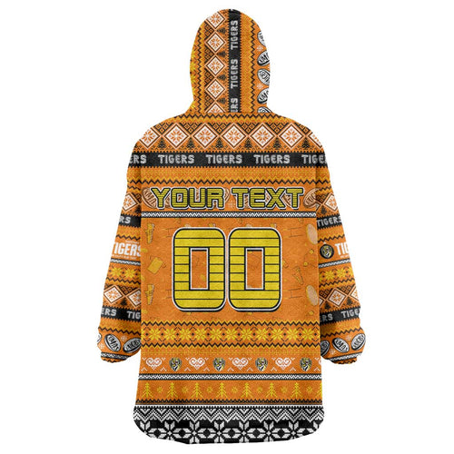 Personalized Tigers Rugby Xmas Wearable Blanket Hoodie Australia AFL Mascot