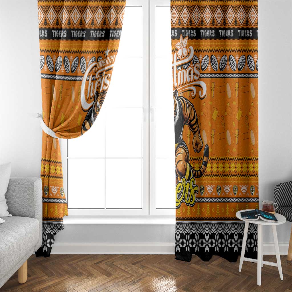 Tigers Football Xmas Window Curtain Australia AFL Mascot