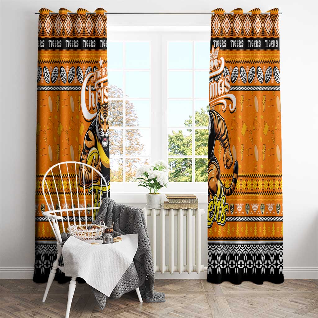 Tigers Football Xmas Window Curtain Australia AFL Mascot