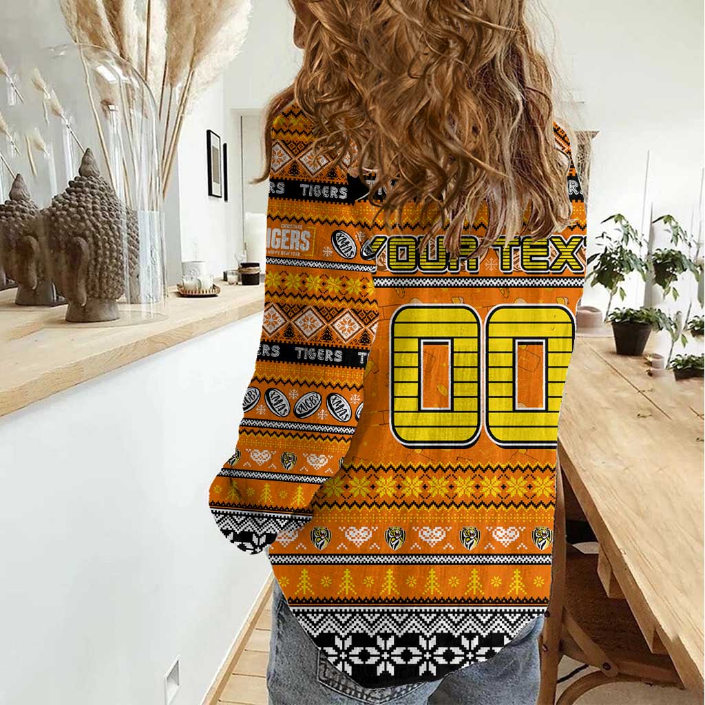 Personalized Tigers Rugby Xmas Women Casual Shirt Australia AFL Mascot