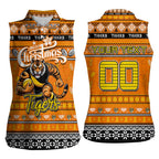 Personalized Tigers Rugby Xmas Women Sleeveless Polo Shirt Australia AFL Mascot
