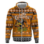 Personalized Tigers Rugby Xmas Zip Hoodie Australia AFL Mascot