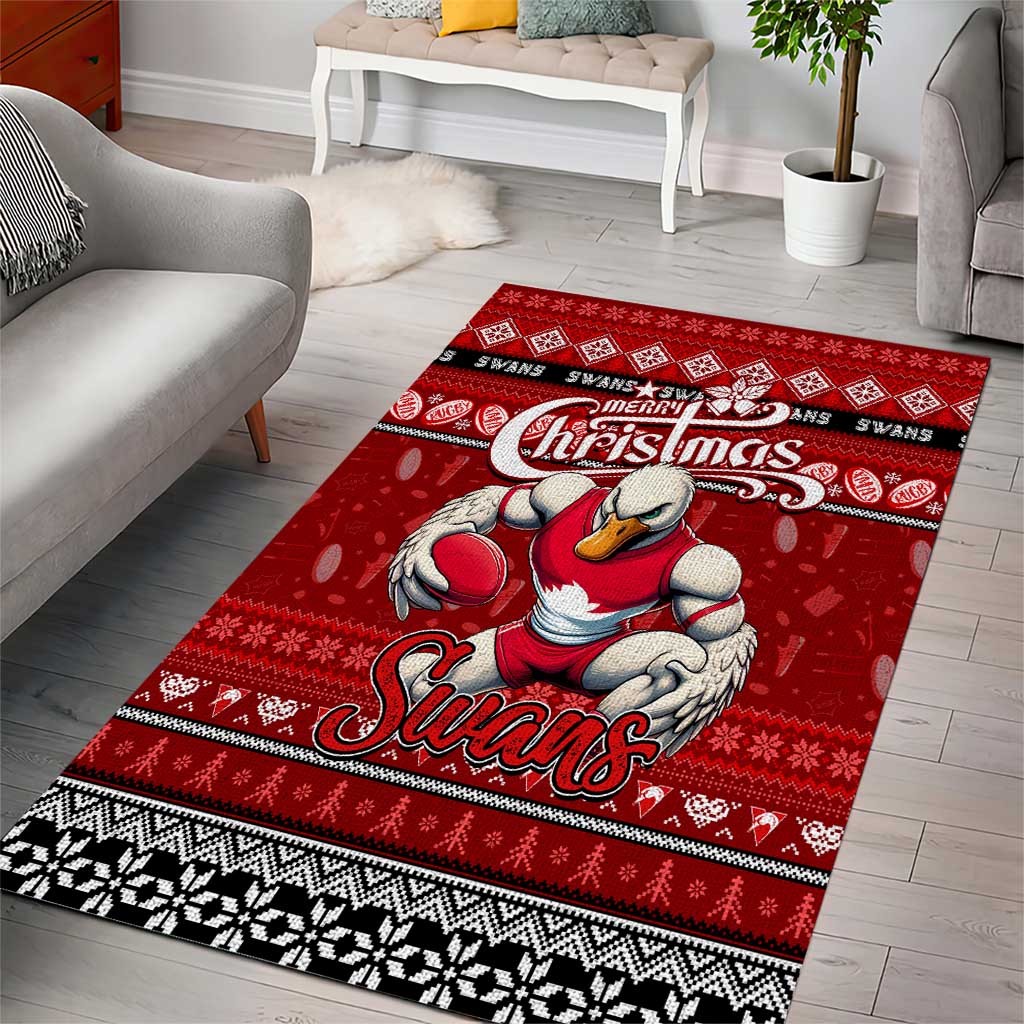 Swans Football Xmas Area Rug Australia AFL Mascot