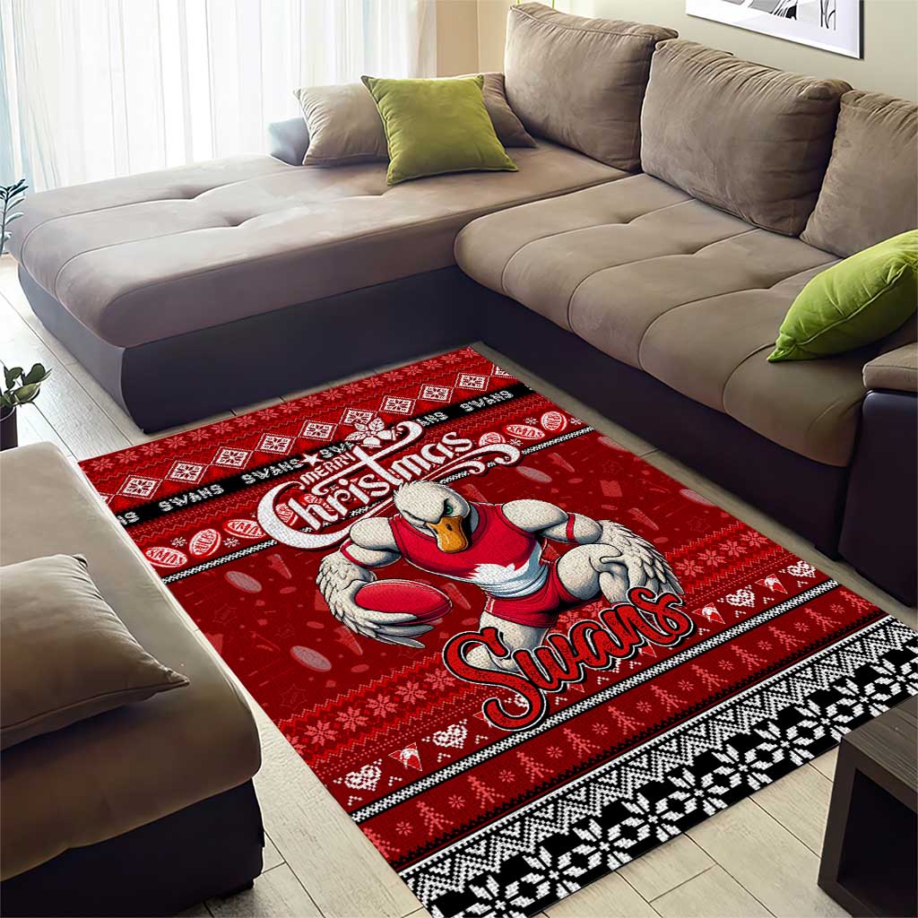 Swans Football Xmas Area Rug Australia AFL Mascot